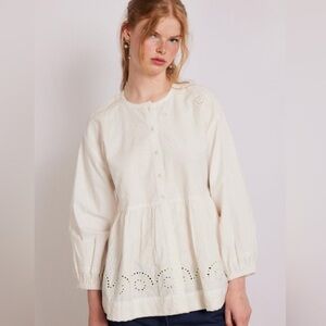 Damson Madder Gretchen Blouse Broderie Anglaise Detailing Size 4